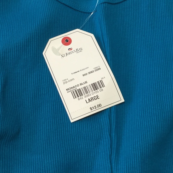 St. John’s Bay - Monaco Blue Sleeveless Top - Picture 7 of 7